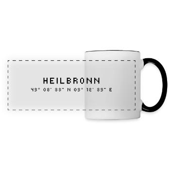 Heilbronn Koordinaten - Panoramatasse - Weiß/Schwarz - Vorne