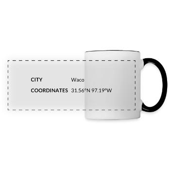 coordonnées de Waco, Texas, États-Unis - Mug panoramique contrasté et blanc - blanc/noir - Devant