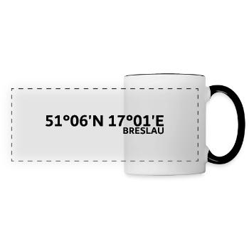 Coordonnées de Wroclaw - Mug panoramique contrasté et blanc - blanc/noir - Devant