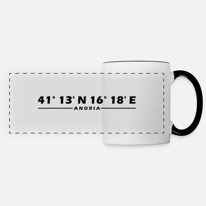 Coordonnées d’Andria - Mug panoramique contrasté et blanc - blanc/noir