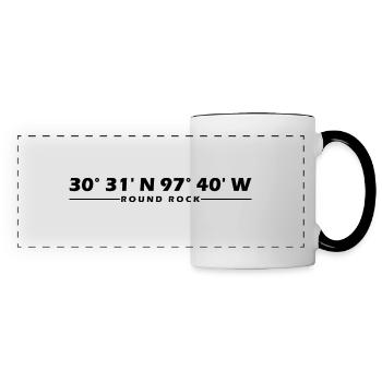 Coordonnées de Round Rock - Mug panoramique contrasté et blanc - blanc/noir - Devant