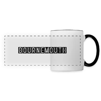 Panneau de l’aéroport de Bournemouth - Mug panoramique contrasté et blanc - blanc/noir - Devant