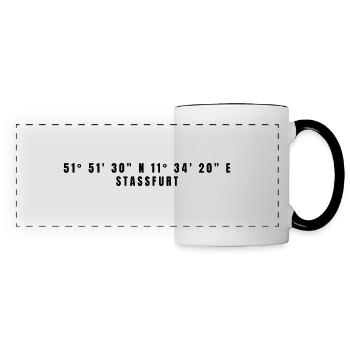 Coordonnées Staßfurt Saxe-Anhalt - Mug panoramique contrasté et blanc - blanc/noir - Devant