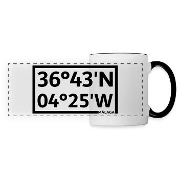 Coordonnées de Malaga - Mug panoramique contrasté et blanc - blanc/noir - Devant