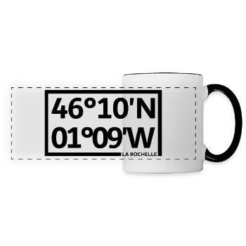 Coordonnées de La Rochelle - Mug panoramique contrasté et blanc - blanc/noir - Devant