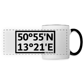 Coordonnées de Freiberg - Mug panoramique contrasté et blanc - blanc/noir - Devant