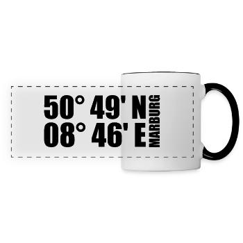 Marburg coordinates - Panoramic Mug - white/black - Front