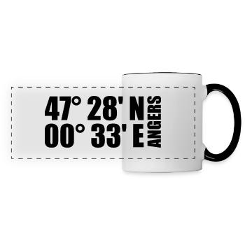 Angers coordinates - Panoramic Mug - white/black - Front