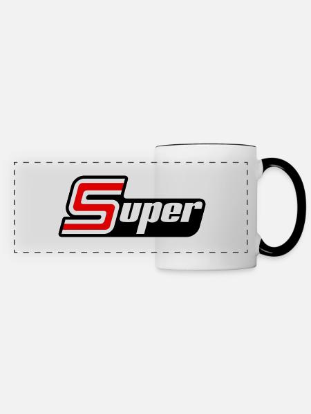 Super Sport Schriftzug - Panoramatasse - Weiß/Schwarz