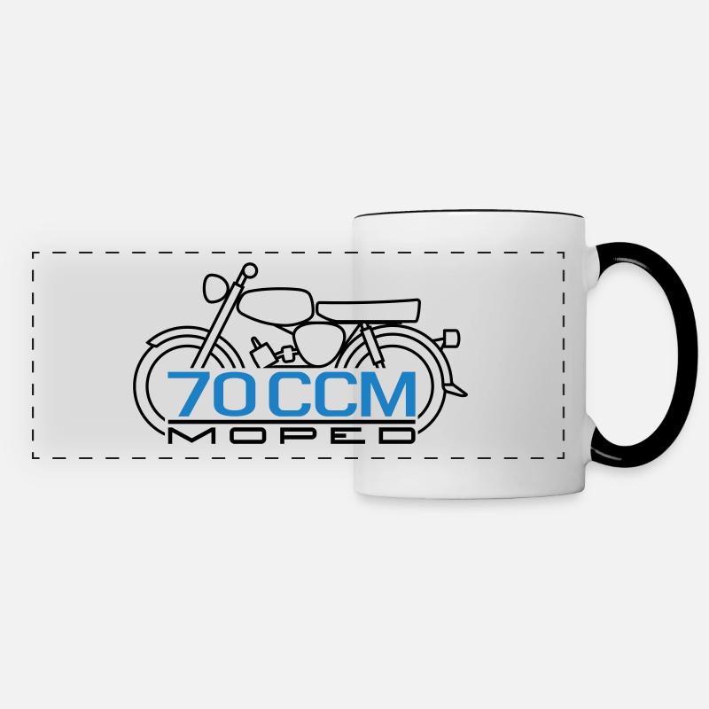 70ccm Moped S50 Emblem - Panoramatasse - Weiß/Schwarz