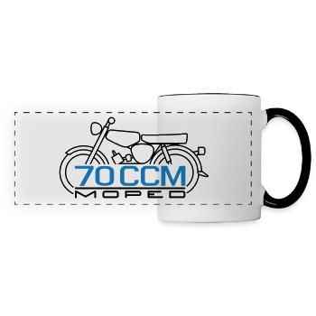 70ccm Moped S51 Emblem - Panoramatasse - Weiß/Schwarz - Vorne