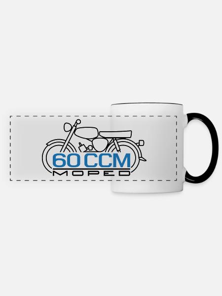 60ccm Moped S50 Emblem - Panoramatasse - Weiß/Schwarz