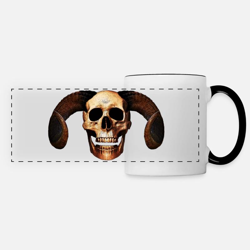 Ram Skull - Panoramic Mug - white/black