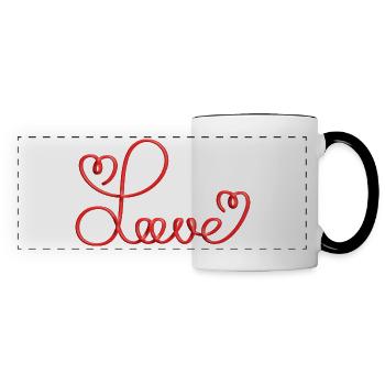 Aimer avec le cœur - Mug panoramique contrasté et blanc - blanc/noir - Devant