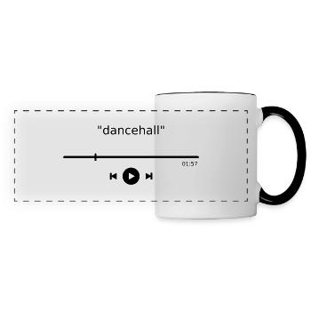 Dancehall Musik Player Play Button - Panoramatasse - Weiß/Schwarz - Vorne