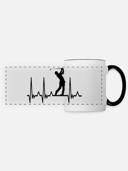 Golf Sport Golfer Golfspieler Geschenk - Panoramatasse - Weiß/Schwarz