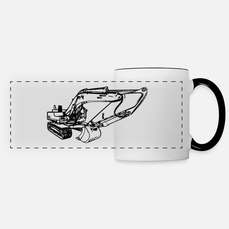 Pelle pelles à pelles à pelles noires - Mug panoramique contrasté et blanc - blanc/noir