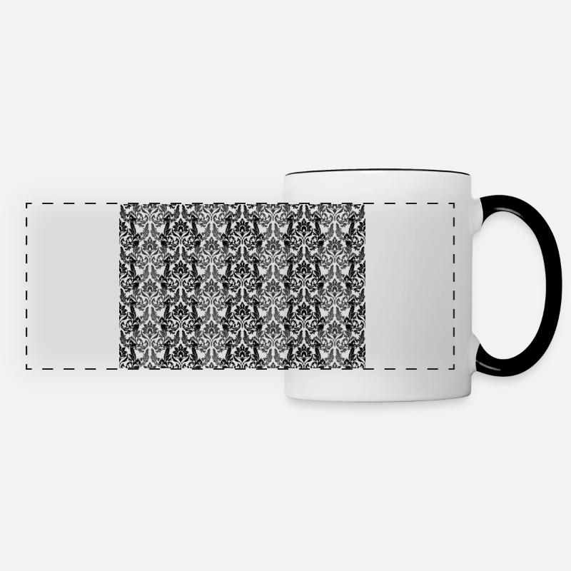 Damask Design - Panoramic Mug - white/black