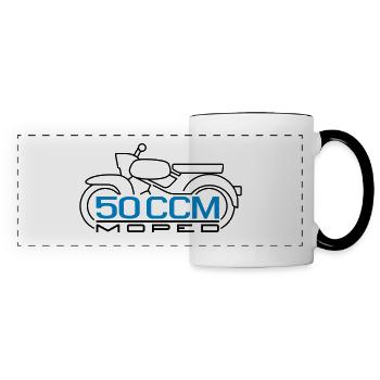 50cc Moped Sparrowhawk Hawk Emblem v.2 - Panoramic Mug - white/black - Front
