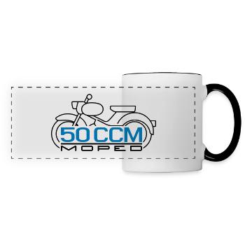 50cc Moped Sparrow Emblem v.2 - Panoramic Mug - white/black - Front