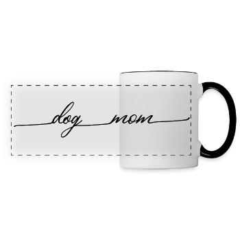 dog mom dog mom minimalist design - Panoramic Mug - white/black - Front