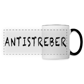 ANTISTREBER lustige Sprüche für Schule und Uni - Panoramatasse - Weiß/Schwarz - Vorne