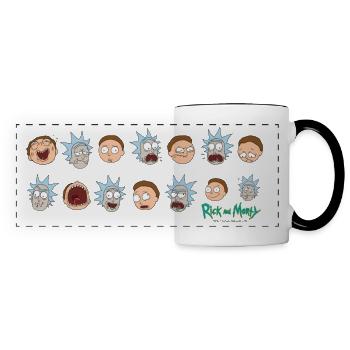 Rick and Morty Expressions - Panoramic Mug - white/black - Front