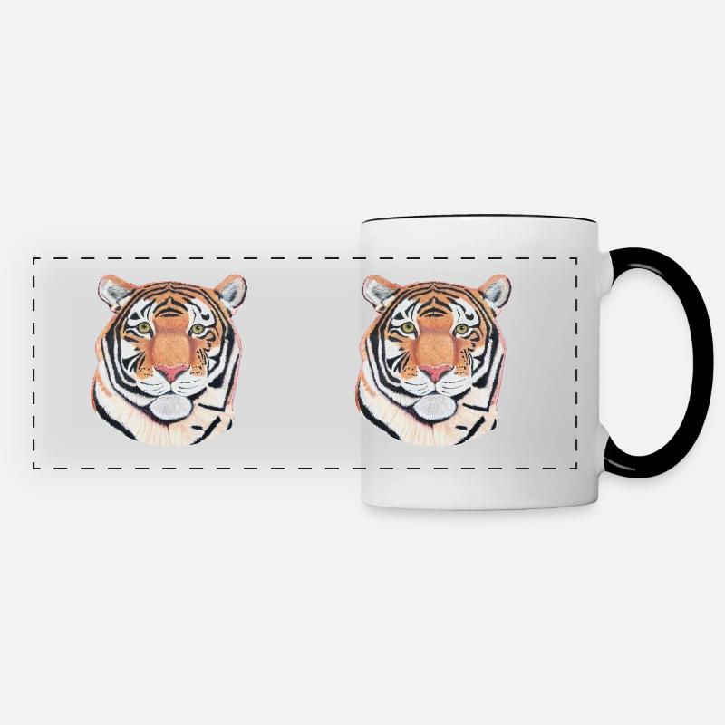 Tiger Panorama Mug - Panoramic Mug - white/black