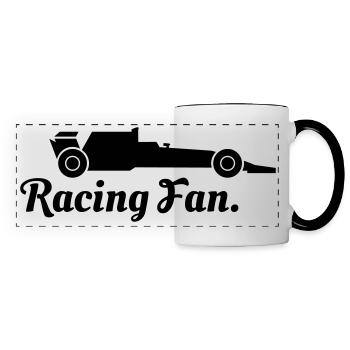 Fan de course automobile - Mug panoramique contrasté et blanc - blanc/noir - Devant
