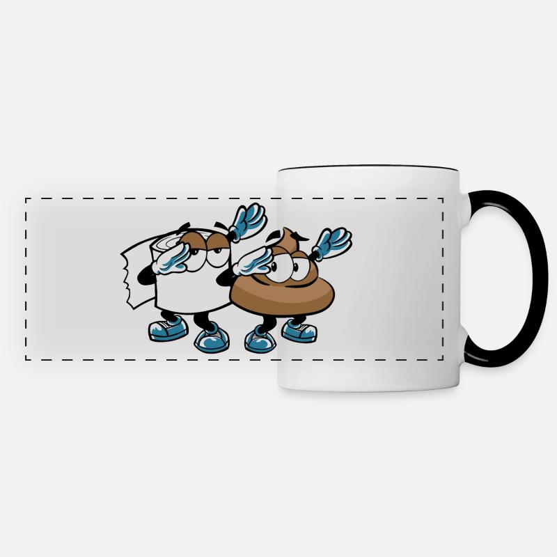 DABBING POOP CACA DE PQ - Mug panoramique contrasté et blanc - blanc/noir