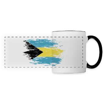 Bahamas flag used - Panoramic Mug - white/black - Front