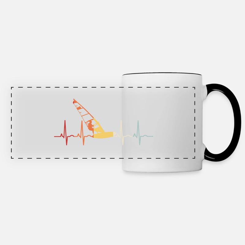 Surf de Windsurffer Windsurfing ECG - Mug panoramique contrasté et blanc - blanc/noir