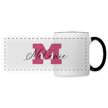Melanie Name imprint - Panoramic Mug - white/black - Front