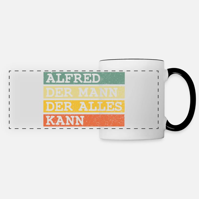 Der Mann Der Alles kann Alfred - Panoramatasse - Weiß/Schwarz