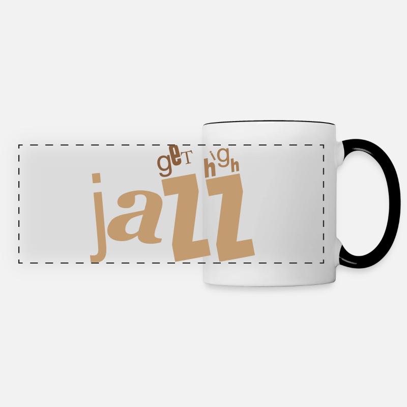 Jazz Retro Clutter Typography - Panoramic Mug - white/black
