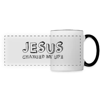 Jesus - Christ - Jesus changed my live. - Panoramic Mug - white/black - Front
