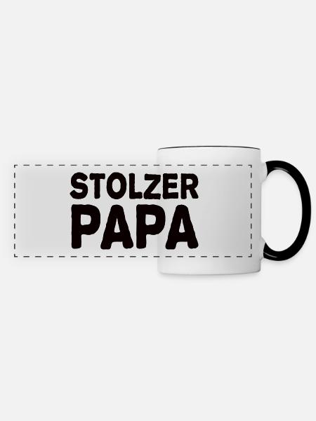 Stolzer Papa - Panoramatasse - Weiß/Schwarz