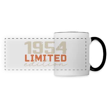 Né en 1954 | Vintage 1954 Anniversaire Rétro - Mug panoramique contrasté et blanc - blanc/noir - Devant
