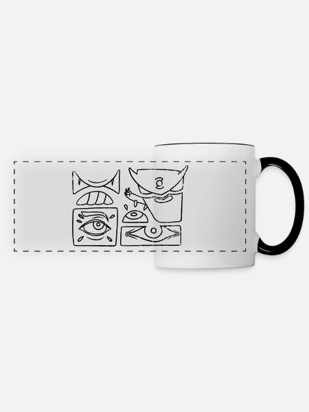 Monster - monstre et sa compagnie - Mug panoramique contrasté et blanc - blanc/noir