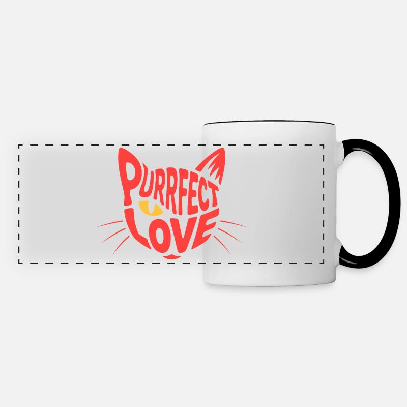 Cat Lover Purrfekte Liebe - Katzenfreund - Panoramic Mug - white/black
