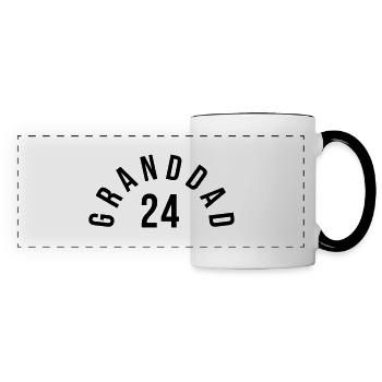 Grand-père 24 Petit-fils Grand-père 2024 Grand-père - Mug panoramique contrasté et blanc - blanc/noir - Devant