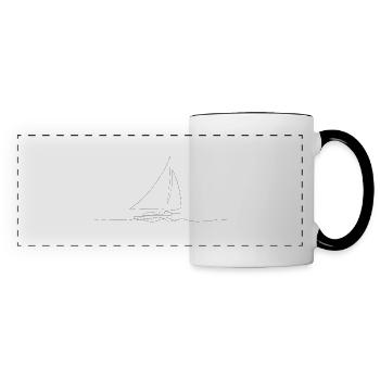 Segelboot lineart - Panoramatasse - Weiß/Schwarz - Vorne