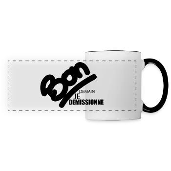 BON DEMAIN JE DEMISSIONNE - Mug panoramique contrasté et blanc - blanc/noir - Devant