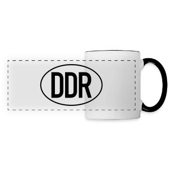 Plaque d’immatriculation DDR (bicolore) - Mug panoramique contrasté et blanc - blanc/noir - Devant
