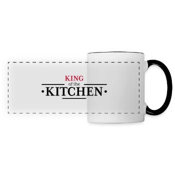 Roi de la cuisine - Mug panoramique contrasté et blanc - blanc/noir - Devant