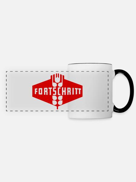 Fortschritt DDR (einfarbig) - Panoramatasse - Weiß/Schwarz