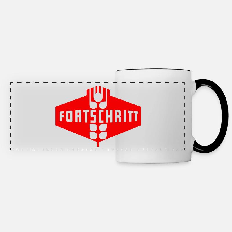 Fortschritt DDR (einfarbig) - Panoramatasse - Weiß/Schwarz