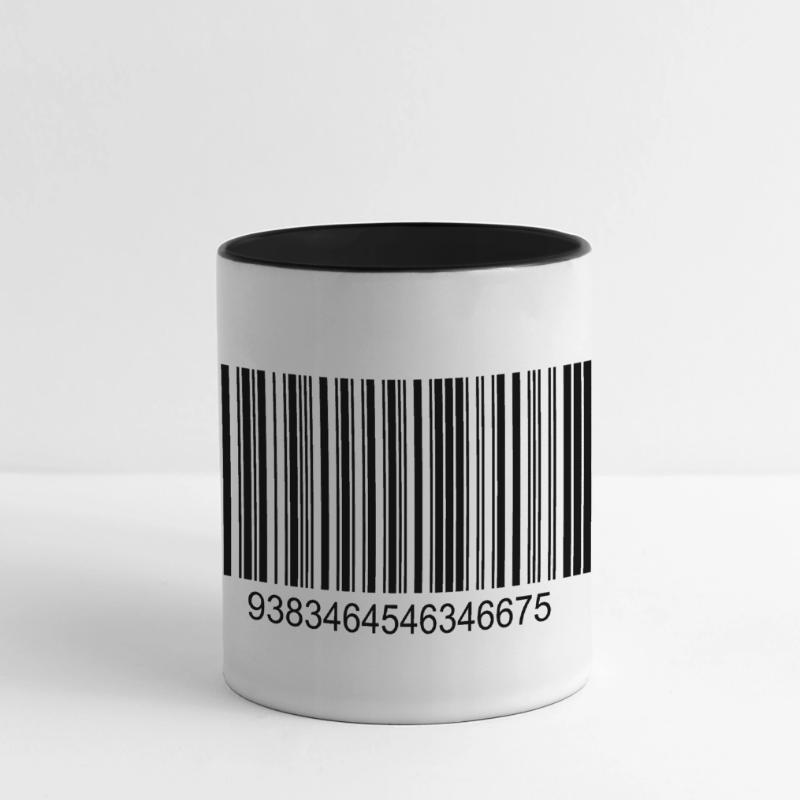 Barcode / Strichcode in Schwarz mit Zahlen Panoramatasse