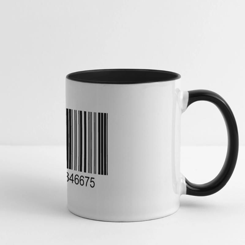 Barcode / Strichcode in Schwarz mit Zahlen Panoramatasse