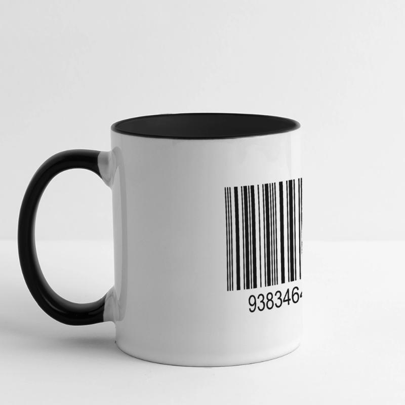 Barcode / Strichcode in Schwarz mit Zahlen Panoramatasse